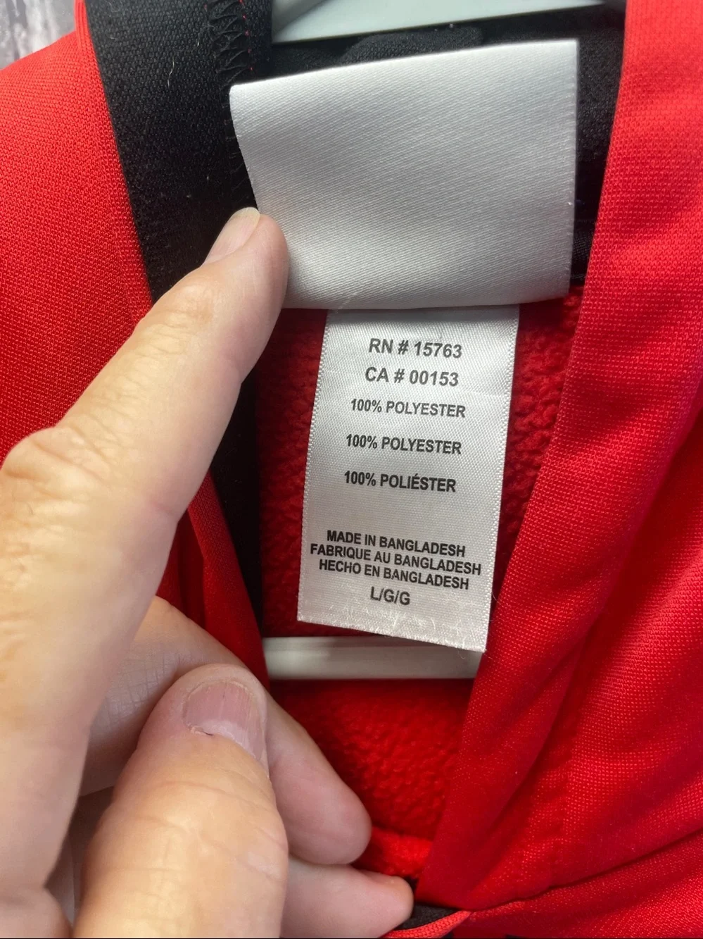 Champion red hooded